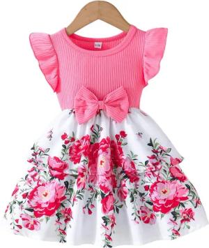 Lapastyle A-Linien-Kleid Baby Sommerkleid mit Rüschen,