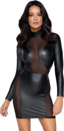 Cottelli Collection Minikleid Wetlook-Kleid transparent -