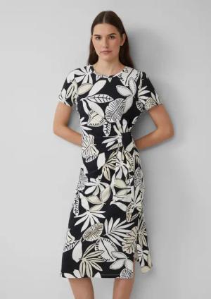 s.Oliver Maxikleid Jersey-Kleid mit Knotendetail Knoten