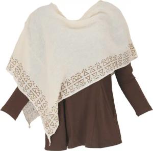 Guru-Shop Langjacke Lagenlook Poncho, bedruckter leichter