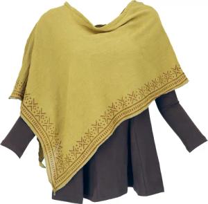Guru-Shop Langjacke Lagenlook Poncho, bedruckter leichter