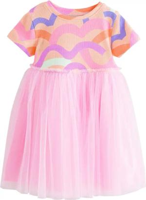 Next Partykleid Geripptes Partykleid mit Mesh