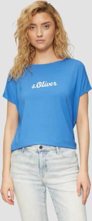 s.Oliver Kurzarmshirt Fließendes Jersey-Shirt mit Artwork