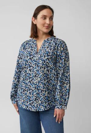 s.Oliver Druckbluse CURVE (1-tlg) langarm, Tunika-Ausschnitt