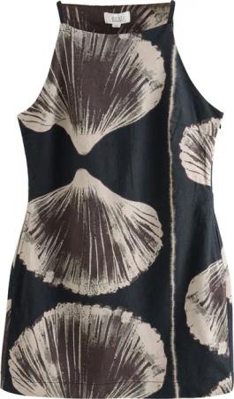 Next Minikleid Ärmelloses Mini-Stretchkleid aus Leinengemisch