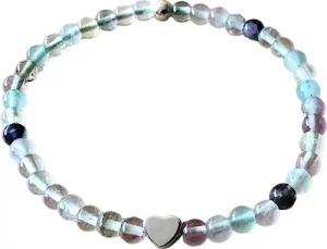 Steinfixx® Perlenarmband Fluorit Perlenarmband 925 Silberperle