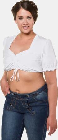 Ulla Popken Longbluse Dirndlbluse Herzausschnitt Rüschen