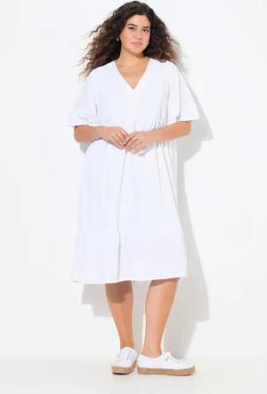 Ulla Popken Midikleid Midikled Seersucker A-Linie