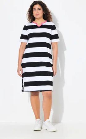 Ulla Popken Jerseykleid Jerseykleid Ringel A-Linie