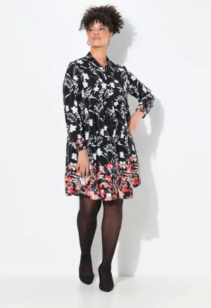 MIAMODA Hemdbluse Bluse A-Linie Volant mit