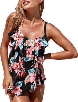 COFI 1453 Badeanzug Tropischer Tankini für