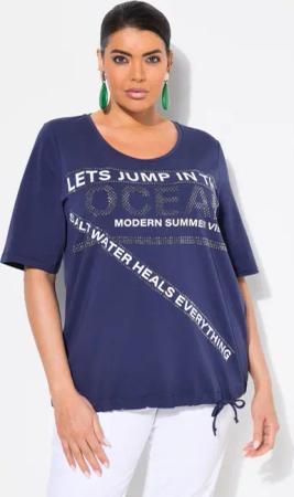 Ulla Popken T-Shirt T-Shirt Schriftmotiv Rundhals