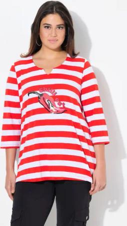 Ulla Popken T-Shirt Shirt Ringel verzierte