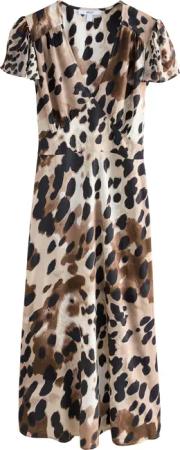 Next Maxikleid Maxikleid mit Flatterärmeln, Kurzgröße