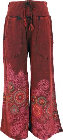 Guru-Shop Relaxhose Palazzohose, Boho Baumwollhose, Hosenrock