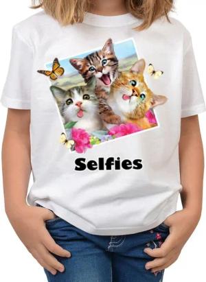 Tini - Shirts Print-Shirt Katzen Schmetterling