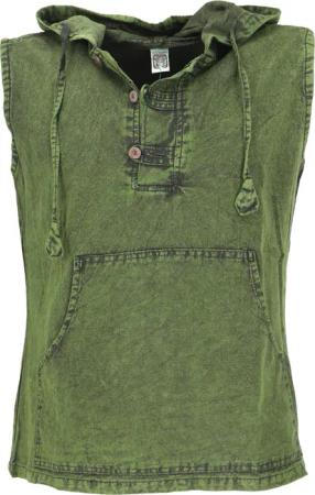 Guru-Shop Tanktop Herren Tanktop mit Kapuze,