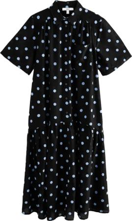 Next Maxikleid Kurzarm-Maxikleid aus Baumwolle mit