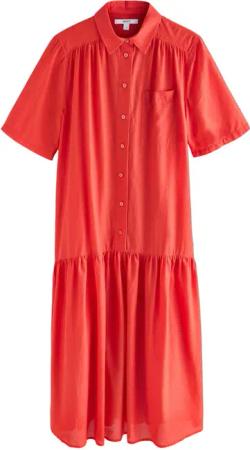 Next Maxikleid Kurzarm-Maxikleid aus Baumwolle mit