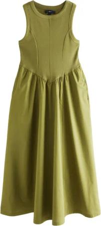 Next Midikleid Ärmelloses Midi-Rippenstrickkleid mit Racerback
