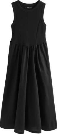 Next Midikleid Ärmelloses Midi-Rippenstrickkleid mit Racerback
