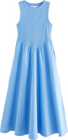 Next Midikleid Ärmelloses Midi-Rippenstrickkleid mit Racerback