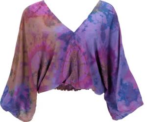 Guru-Shop Longbluse Luftige Batikbluse, Boho Sommerbluse