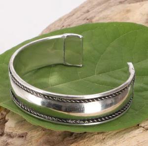 Guru-Shop Armreif Tibet Armreifen, silberfarbener Boho
