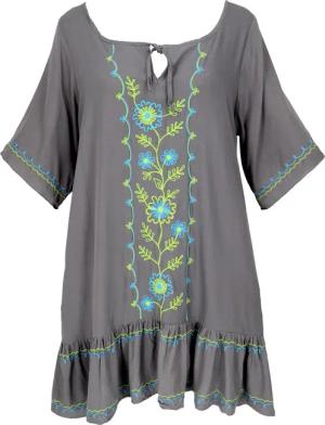 Guru-Shop Midikleid Bestickte Hippie Tunika, Boho