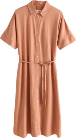Next Midikleid Kurzärmeliges Midikleid mit Bindegürtel,