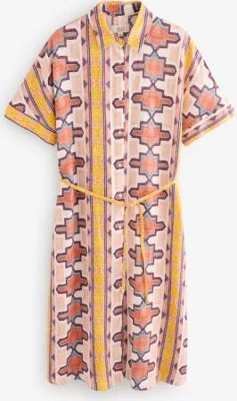 Next Midikleid Kurzärmeliges Kleid mit Bindegürtel