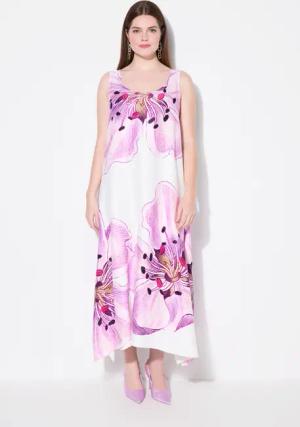 Ulla Popken Midikleid Midikleid Blüten Tulpen-Silhouette
