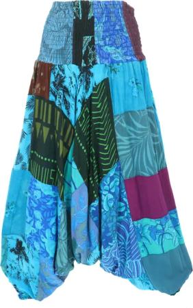Guru-Shop Relaxhose Sommerliche Aladinhose, Patchwork Pluderhose,..