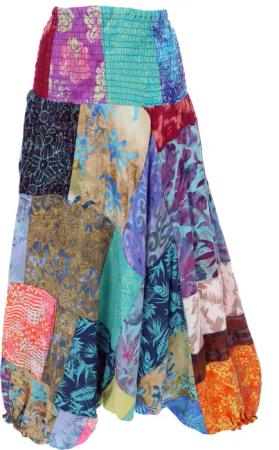 Guru-Shop Relaxhose Sommerliche Aladinhose, Patchwork Pluderhose,..