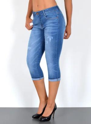 ESRA Caprijeans Damen Jeans Capri Hose