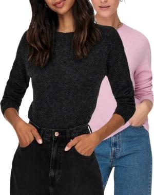 ONLY Rundhalspullover (Set, 2er-Pack) meliert