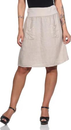 Mississhop A-Linien-Rock Leinen Rock Sommerrock locker