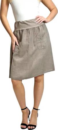 Mississhop A-Linien-Rock Leinen Rock Sommerrock locker