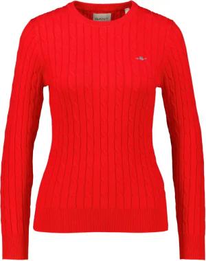 Gant Strickpullover Damen Strickpullover mit Zopfmuster