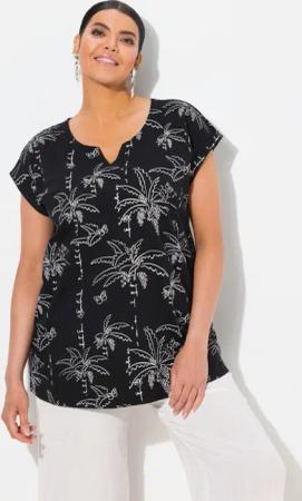 Ulla Popken T-Shirt Top Palmen Boxy