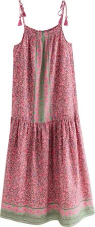 Next Trägerkleid Gestuftes Maxikleid mit tief