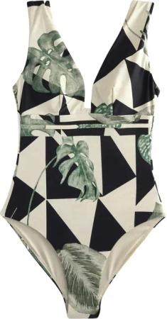 Next Badeanzug Bauchformender Badeanzug mit tiefem