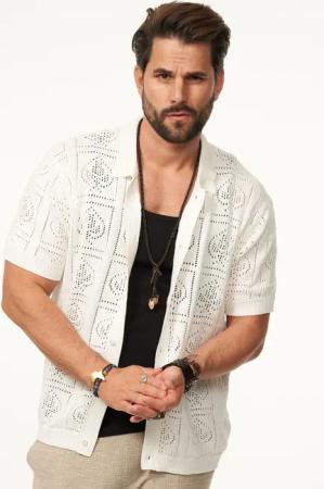 SOULSTAR Poloshirt im Crochet Vintage Summer-Look