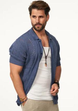 SOULSTAR Poloshirt im Crochet Vintage Summer-Look