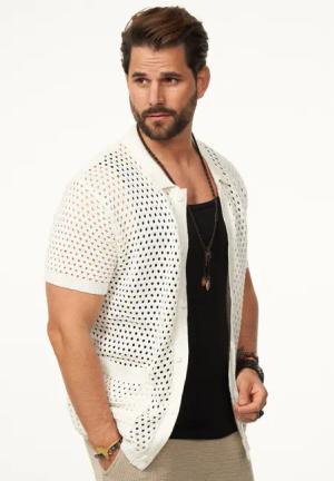 SOULSTAR Poloshirt im Crochet Vintage Summer-Look