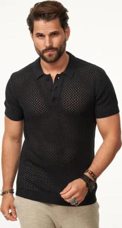SOULSTAR Poloshirt im luftigen Crochet Summer-Stil