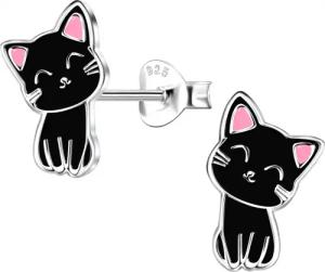 ALEXANDER YORK Paar Ohrstecker KATZE schwarz