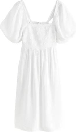 Next Midikleid Schulterfreies Midikleid mit Puffärmeln