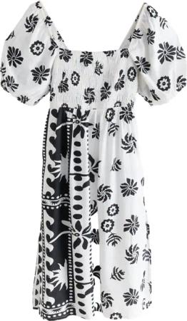 Next Midikleid Schulterfreies Midikleid mit Puffärmeln