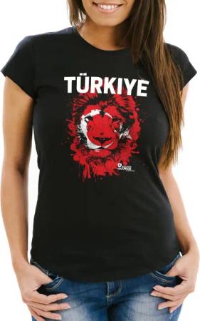 MoonWorks Print-Shirt Damen T-Shirt Fanshirt Türkei